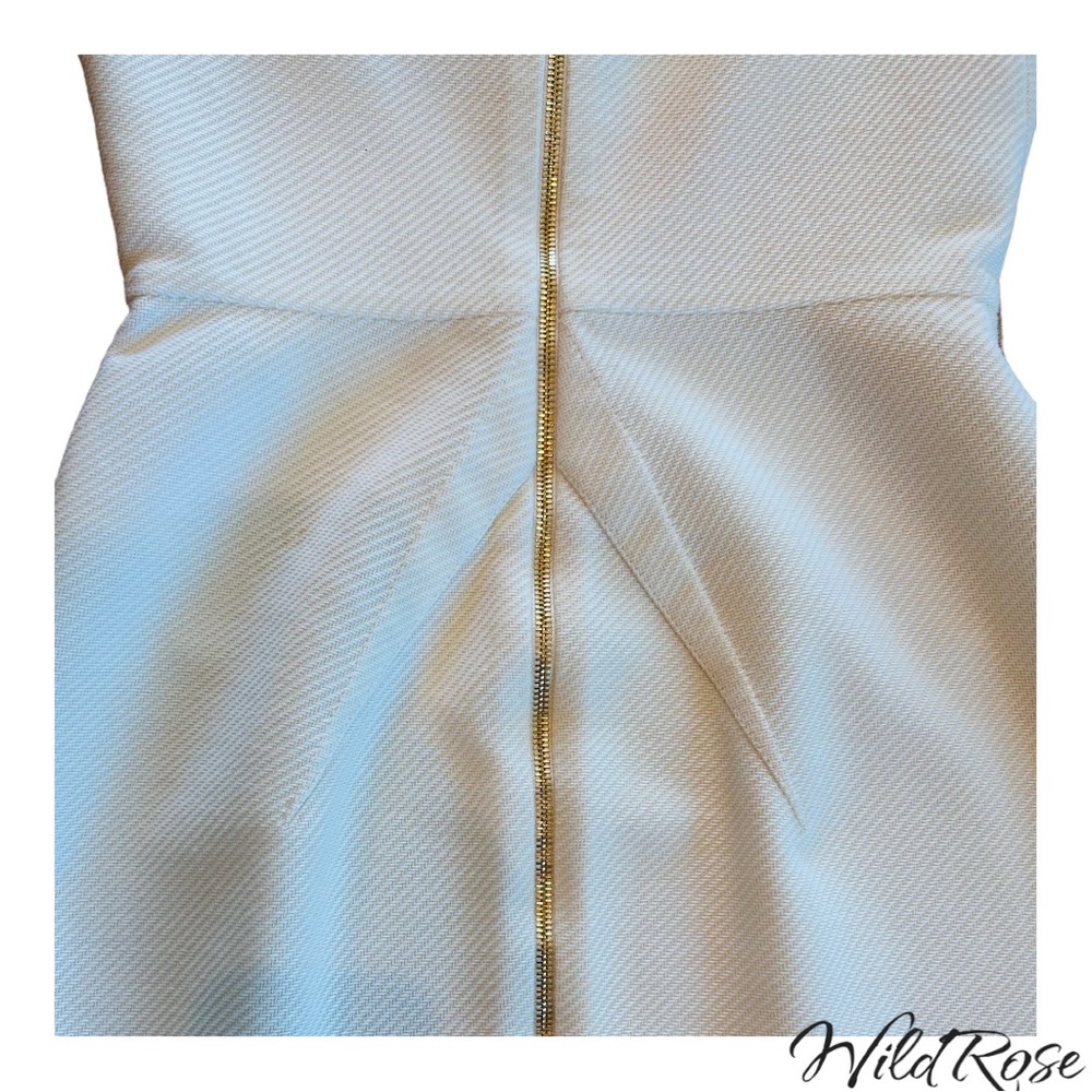 ROLAND MOURET WHITE FITTED SHEATH DRESS SZ 8 - Picture 10 of 17